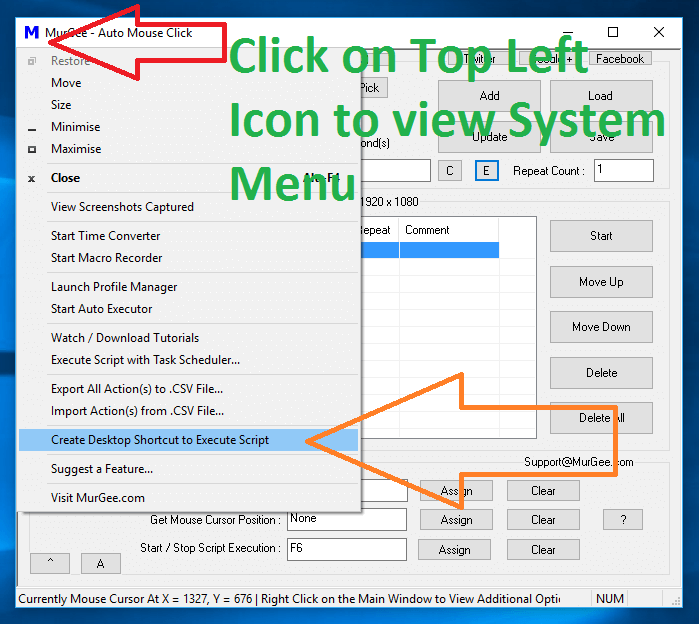 Execute a Macro Script with a Desktop Shortcut
