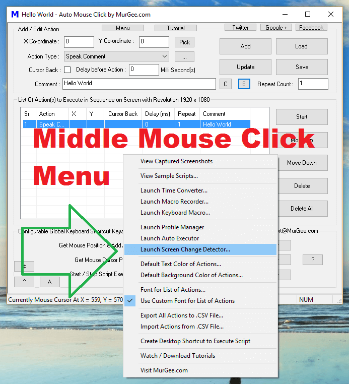 Monitor Screen Changes and Execute Macro Script