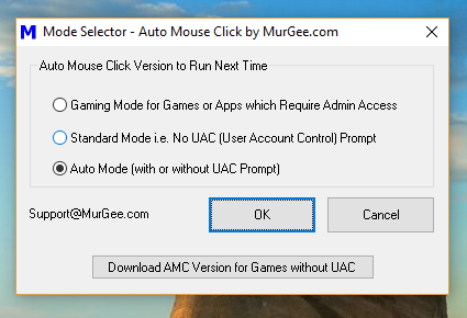 Mode Selector of Auto Mouse Click
